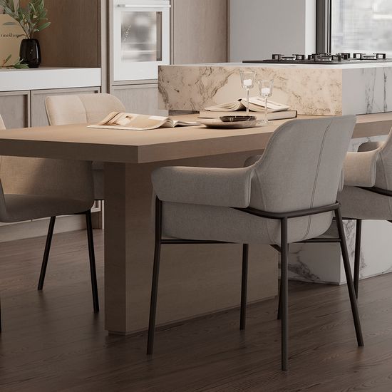 Стул aline, шенилл, светло-серый