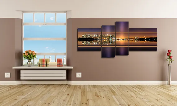 Модульная картина "Ночной Нью-Йорк панорама"