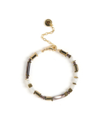 Браслет "Hematite tube pearl" Gold