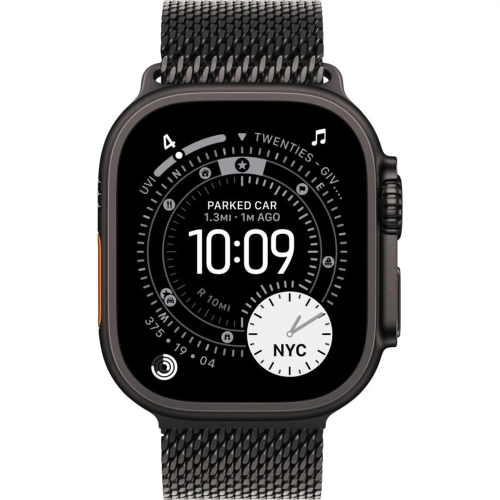 Apple Watch Ultra 3, 49 мм, Black Titanium, миланский сетчатый браслет (2025)