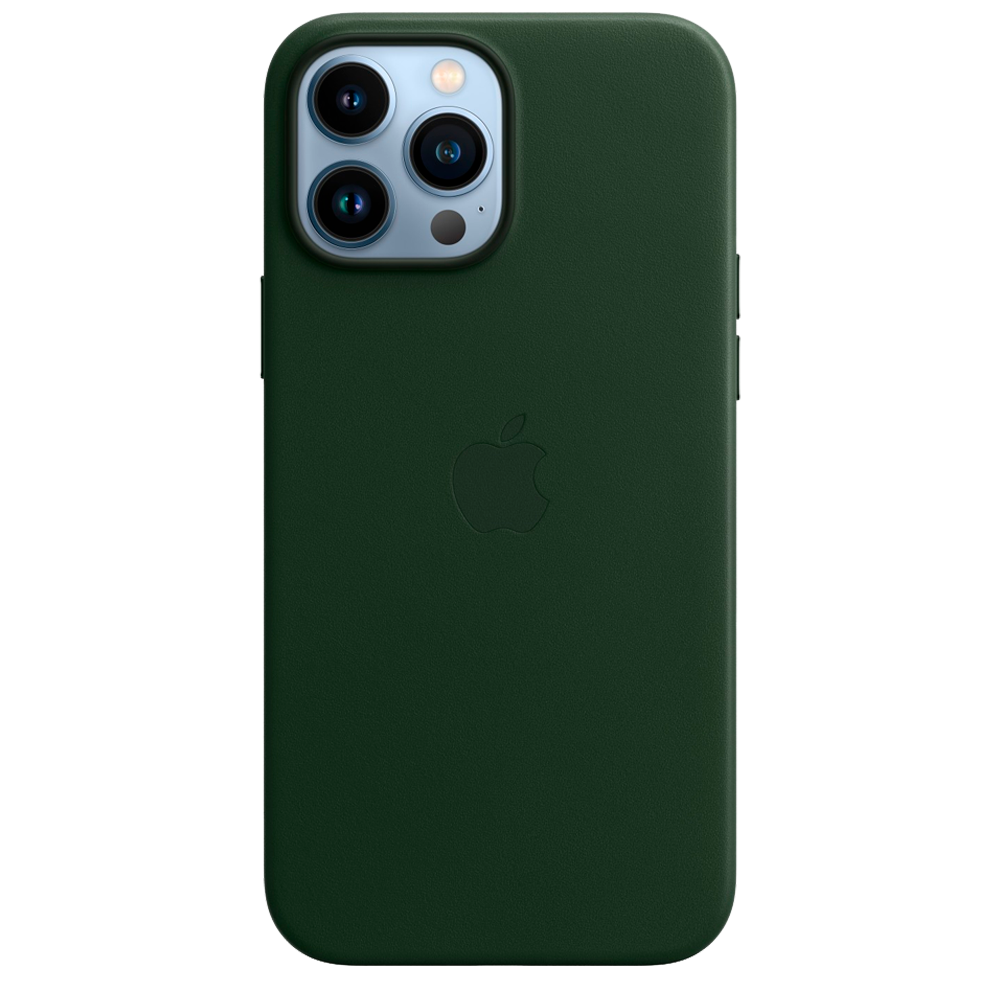 Кожаный чехол с поддержкой MagSafe Apple Leather Case для iPhone 13 Pro Max, Sequoia Green (Зеленая секвойя)