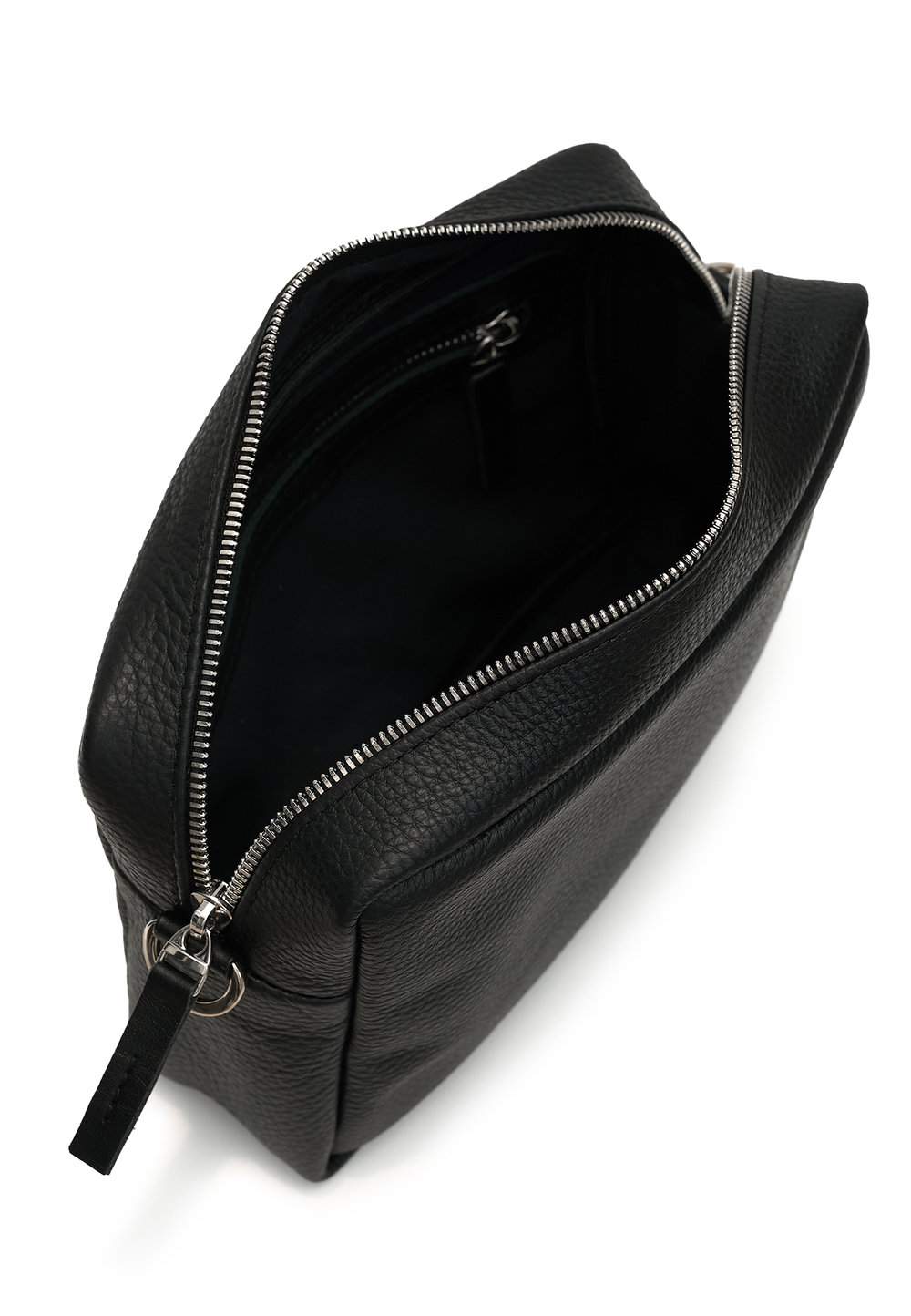 Сумка прямоугольная черная из фактурной кожи