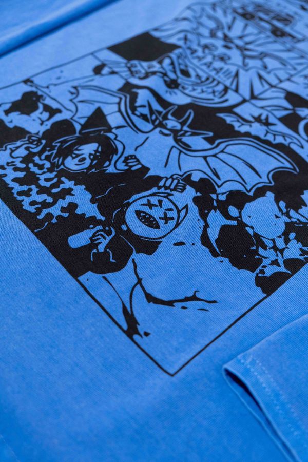 Лонгслив Clown Comics синий - фото 7