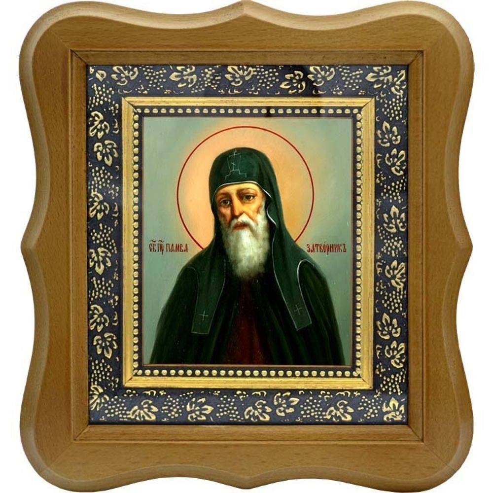 Памва Печерский, затворник, преподобный иеромонах. Икона на холсте.