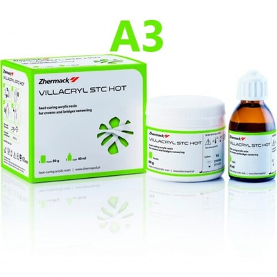 --- Villacryl STC Hot A3 (80гр.+40мл.), Виллакрил А3, горячей полимеризации для облицовки и ремонта коронок