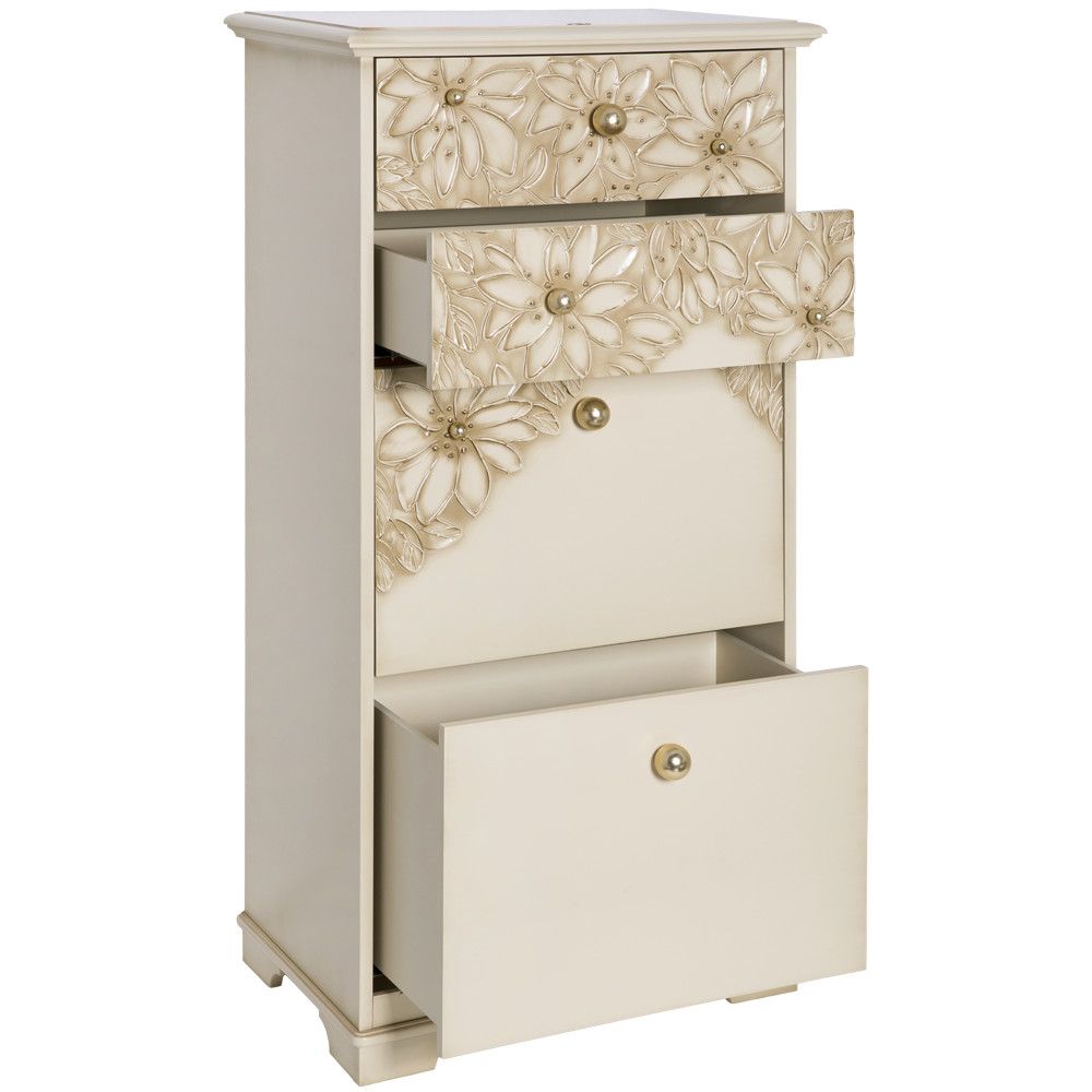 Комод Терра-4 с 4 ящиками Айвори Мраморное Золото