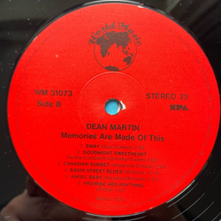 Винтажная виниловая пластинка LP Dean Martin, Memories Are Made Of This (Дания 1987)