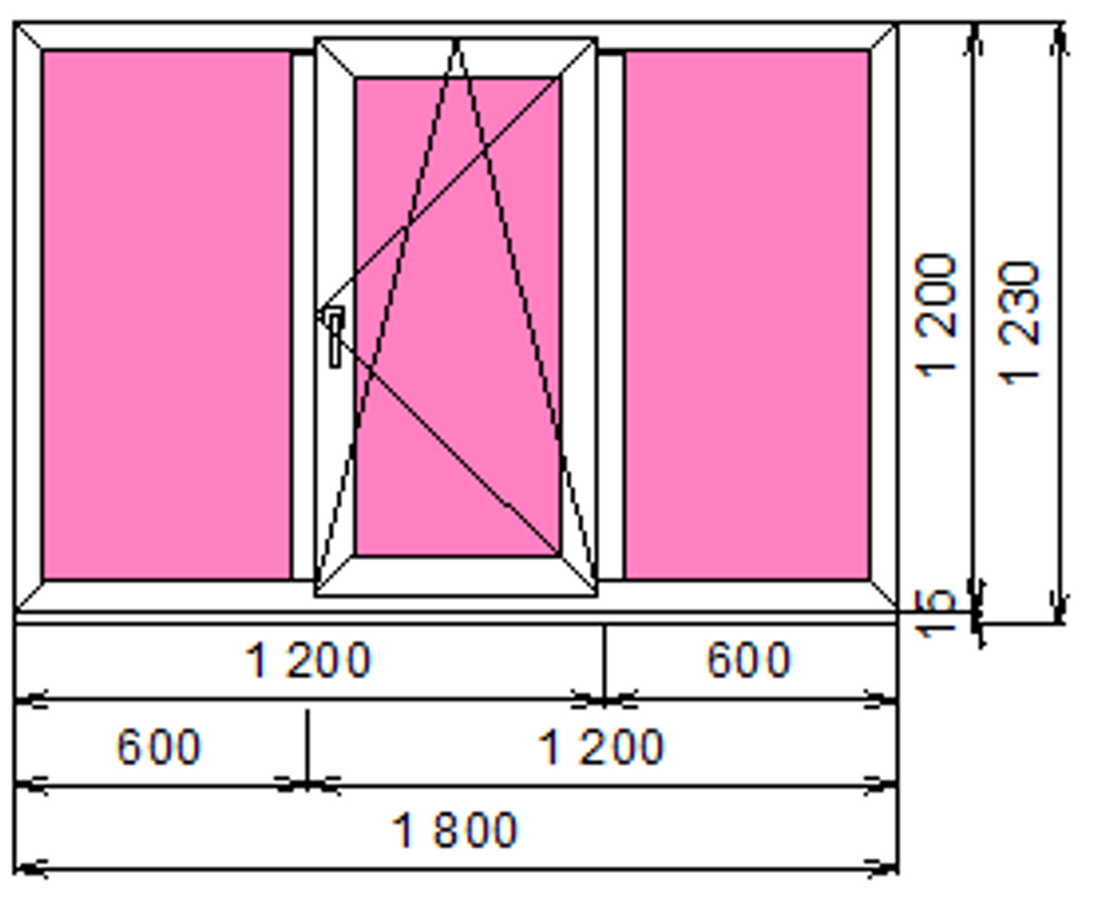 Пластиковое окно 1200 х 1800 ТермА Эко