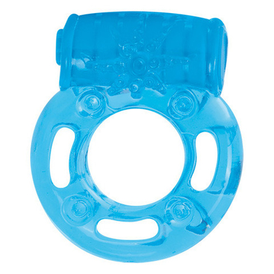 Голубое эрекционное виброкольцо VIBRATING COCK RING WHATSUP! (Цвет: голубой)