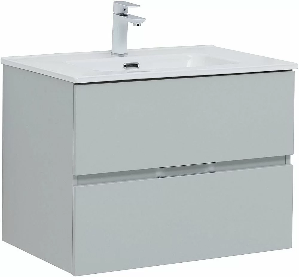 Тумба с раковиной Aquanet Алвита New 303907 70 серый