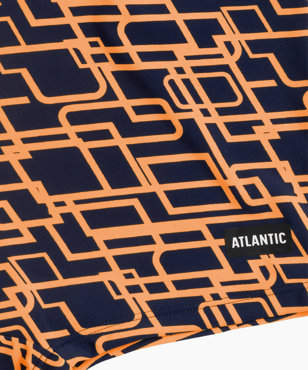 Купальные шорты мужские Atlantic, 1 шт. в уп., полиамид, темно-синие + светло-оранжевые, KMS-316