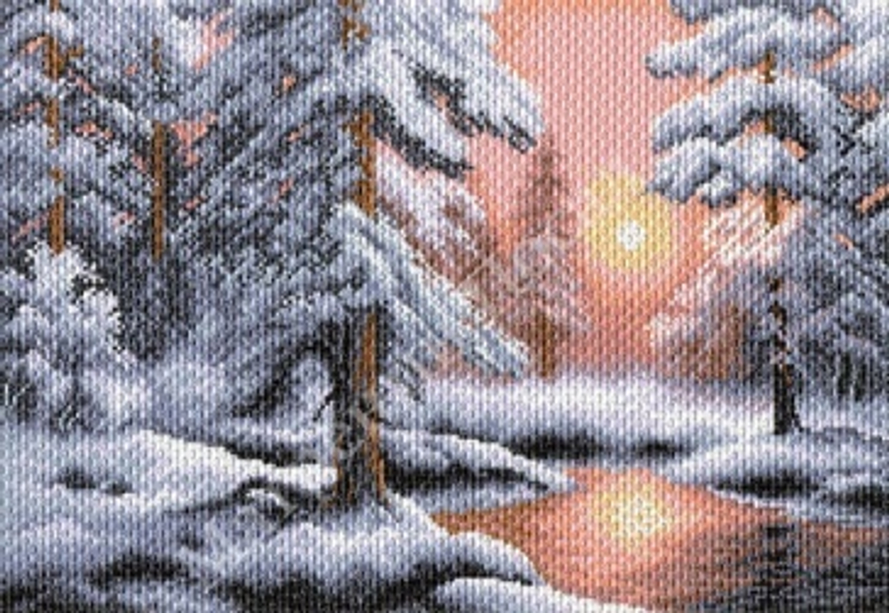 "Морозная сказка"-1527 канва с рисунком