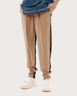 UNDERCOVER БРЮКИ КОМБИНИРОВАННЫЕ БЕЖЕВО-ЧЕРНЫЕ