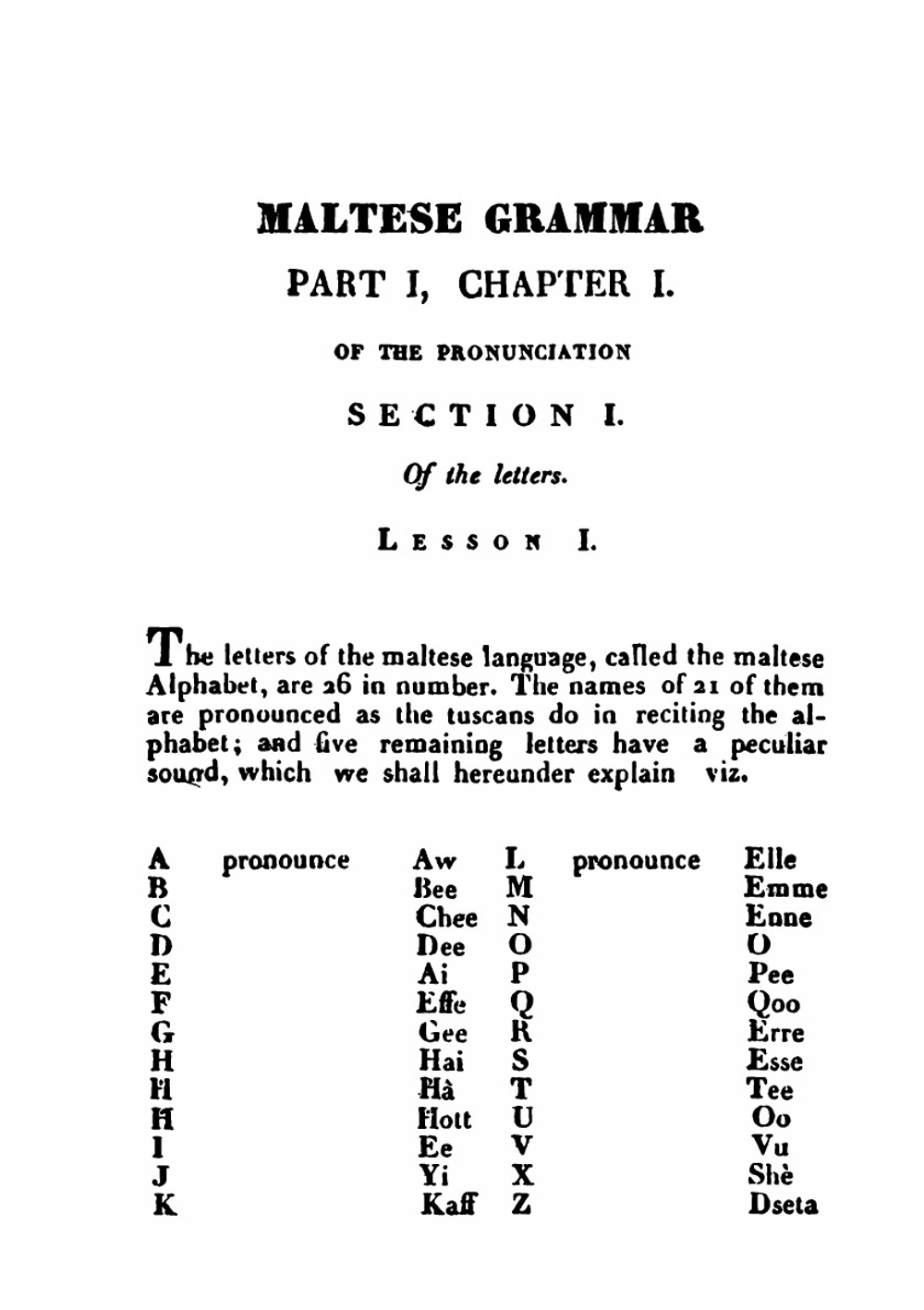 Maltese grammar for the use of the English | Francis Vella