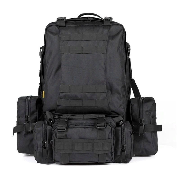 Тактический рюкзак с навесными подсумками / черный