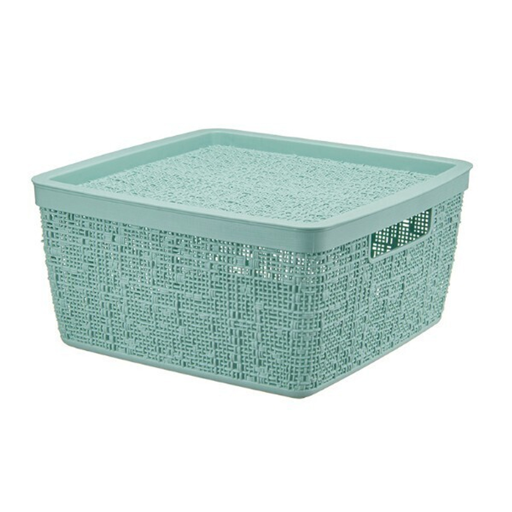 Коробка БЯЗЬ 8л с крышкой квадратная 28×28×14 cм М 2326