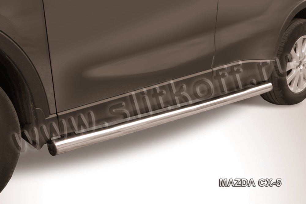 Пороги из нержавейки Mazda CX-5 (2011-2017) d76 труба