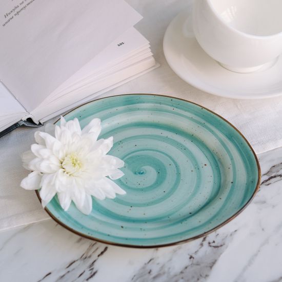 Тарелка Aqua 17,5*15,5 см, ручная работа, фарфор