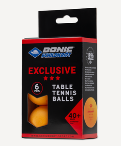 Мяч для настольного тенниса 3* Exclusive, оранжевый, 6 шт.