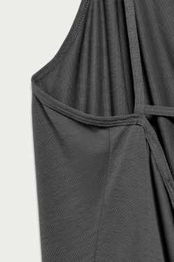 ZARA X MARISA BERENSON ТОП С ДРАПИРОВКОЙ, ТЕМНЫЙ АНТРАЦИТ
