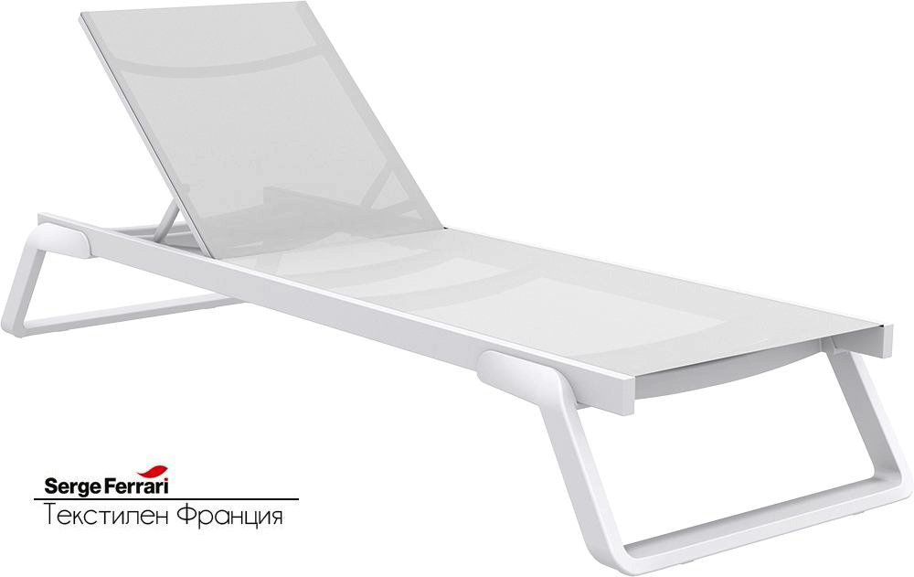 Шезлонг-лежак металлический Siesta Contract Tropic, белый