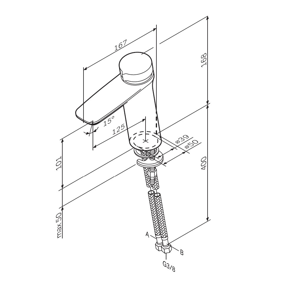 Смеситель для раковиныTouchReel AM.PM Inspire V2.0 F50A02522