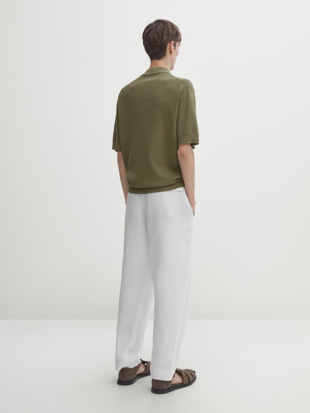 Massimo Dutti Трикотажное поло с короткими рукавами, цвет морской волны