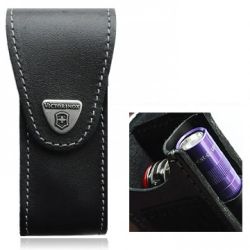 ехол Victorinox для 111мм толщина 1-3 ур с отд для фонаря и бруска кожа черный (4.0523.32)