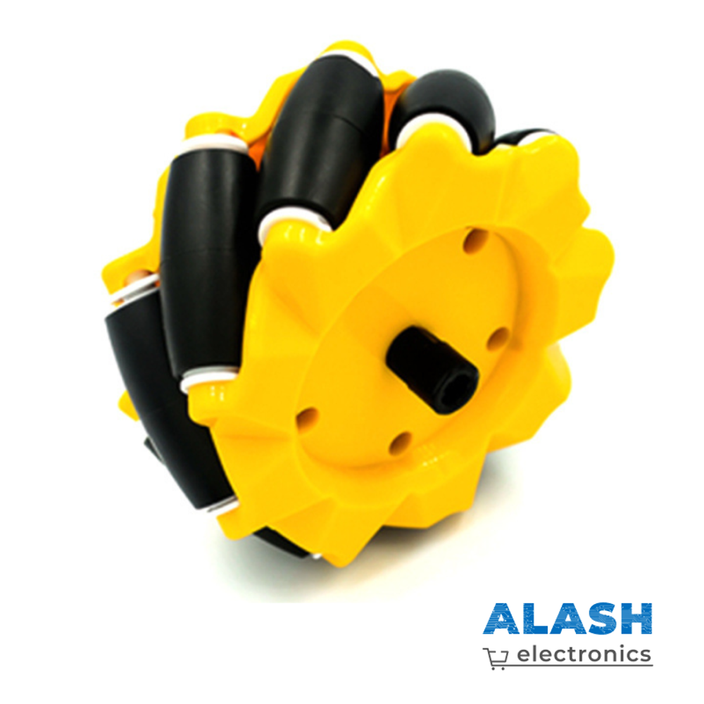 Омни-колёса 80 мм — комплект 4 шт (всенаправленные колёса, жёлто-чёрные)