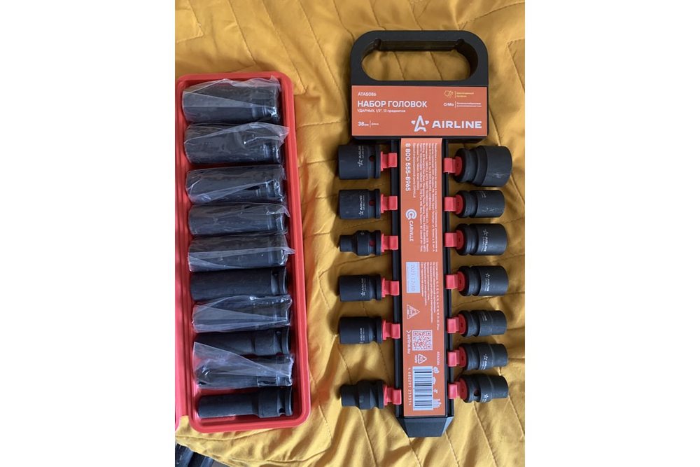 Набор головок ударных 1/2" 13пр. (10-27мм) AIRLINE ATAS086