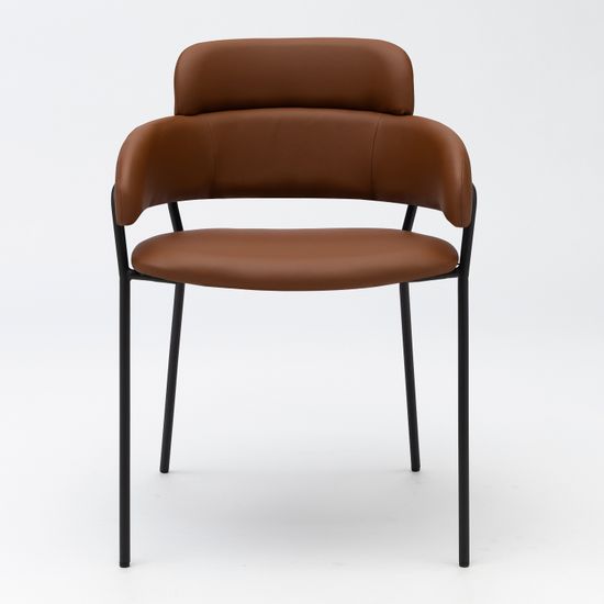 Стул Strike коричневая кожа с черными ножками
