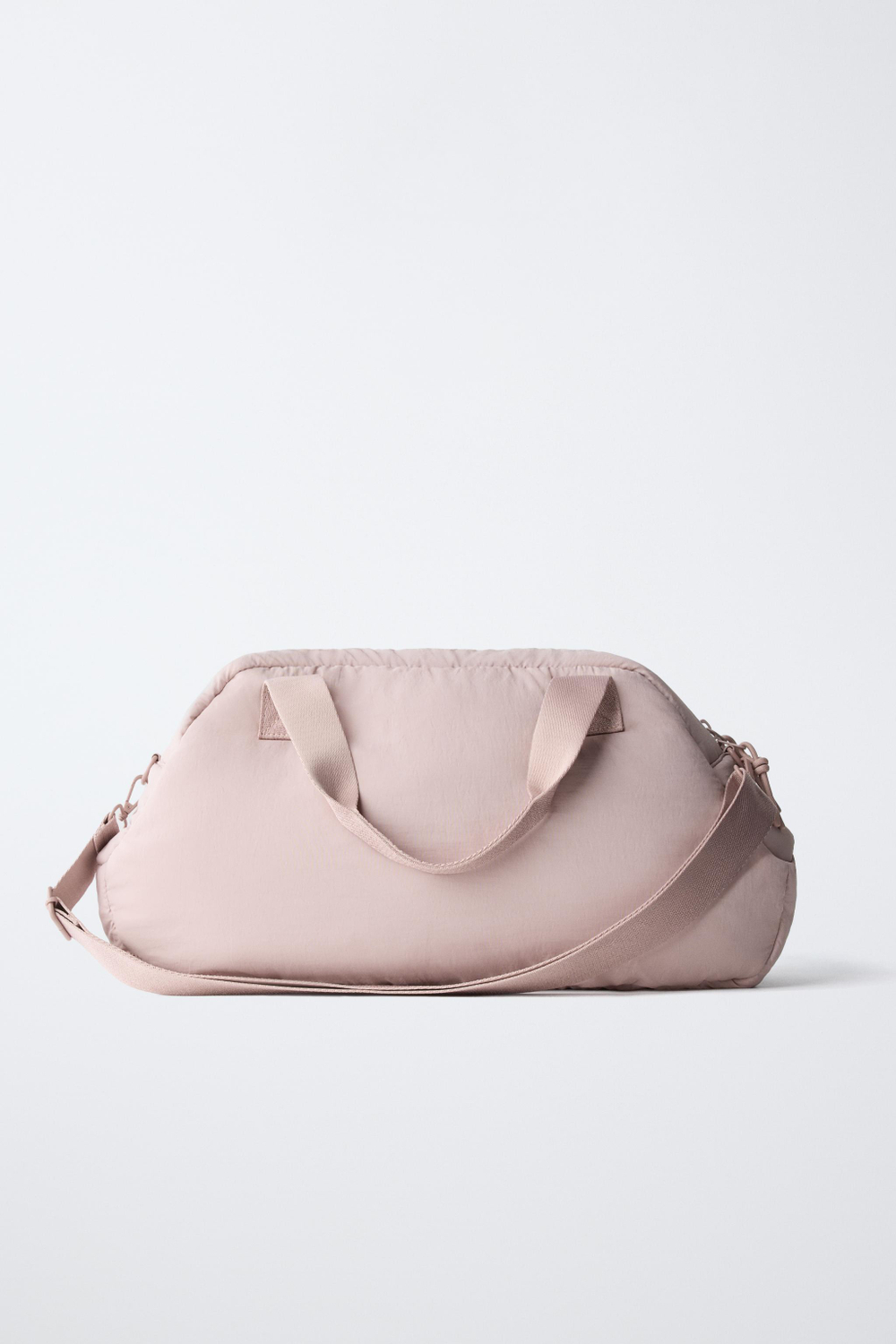 ZARA СТЕГАНАЯ СУМКА-БОУЛИНГ СО СБОРКАМИ, РОЗОВЫЙ