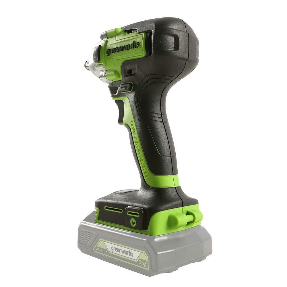 Гайковерт ударный аккумуляторный GREENWORKS GD24IW400 24В,400Hm,1/2,б/щ,без АКБ и ЗУ (3802907)