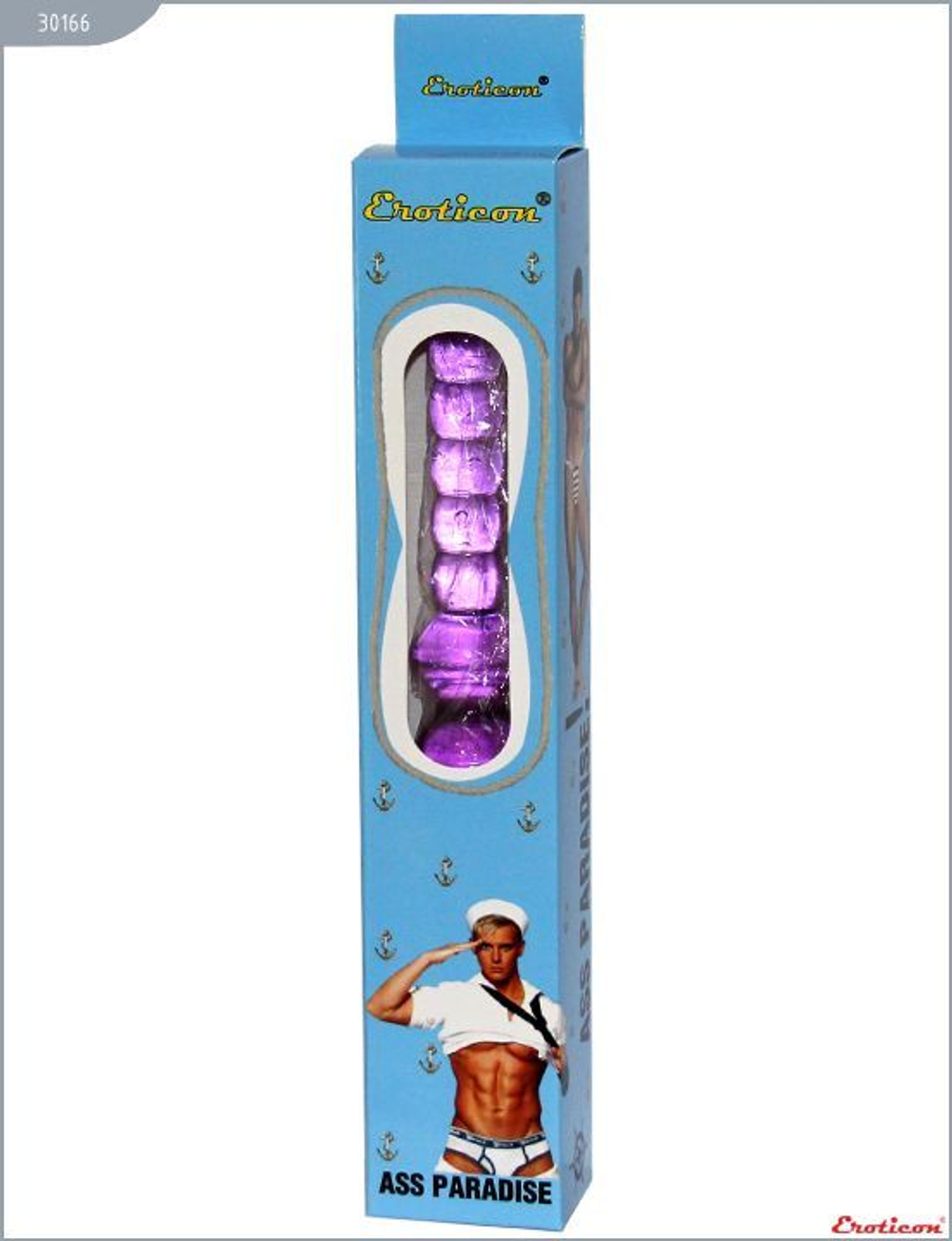 Фиолетовый гелевый анальный вибратор - 25 см.