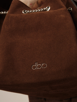 Замшевая сумка Polene DBR 31438 коричневый фундук