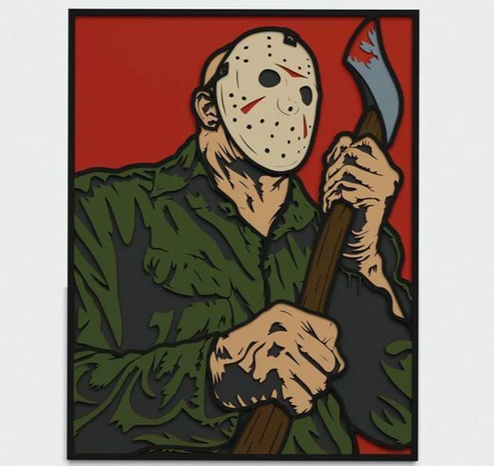 3D Картина по номерам из дерева Джейсон Вурхиз, 38x50 см