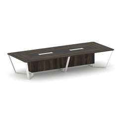 Steel Meet Стол переговорный прямоугольный KMK-PR.B.SP-14 Дуб Мали/Графит Глянец/Металл Белый 4000*1