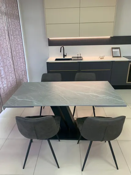 Стол раздвижной Chevron 160-240х90 см, серая керамика