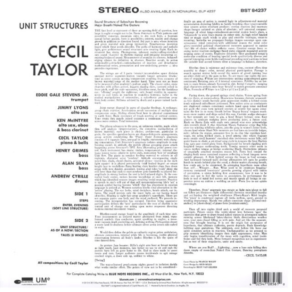 Cecil Taylor / Unit Structures (LP)