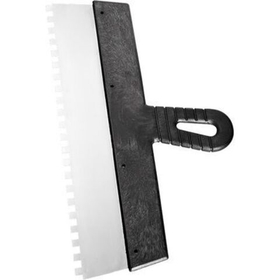 Шпатель СибрТех из нержавеющей стали, 250 мм, зуб 4 x 4 мм, пластмассовая ручка (85457)