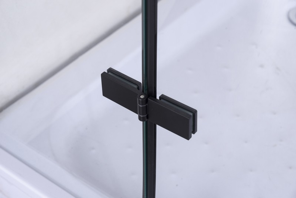 Душевое ограждение Niagara Nova NG-6813-08ВLACK (90х90х195) квадрат,черный,двери распашные,стекло прозрачное,1 место