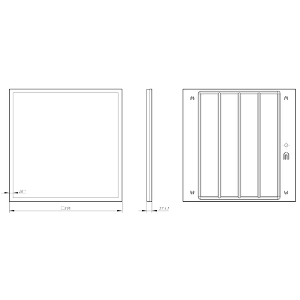 Светильник светодиодный ЭРА SPO-1-50-4K-M 50Вт 4000K 5000Лм <1% IP40 595x595 с равномерной засветкой матовый