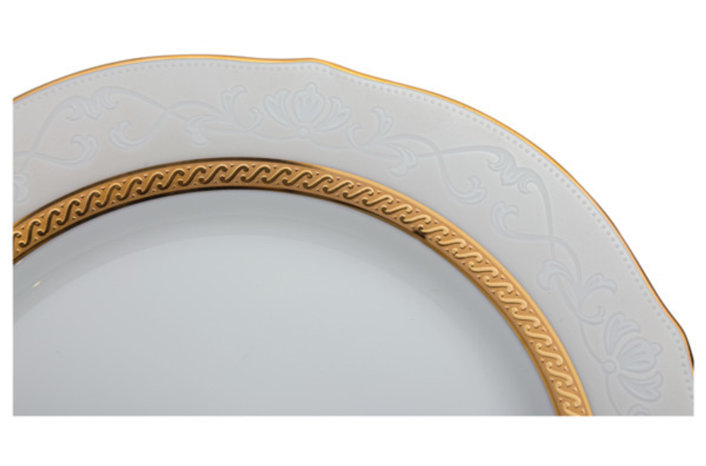 Тарелка акцентная 23см Noritake Хэмпшир с золотым кантом