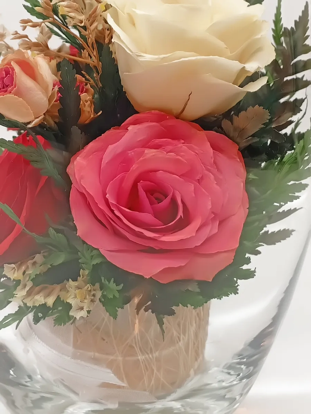 натуральные цветы в стекле, вакуум