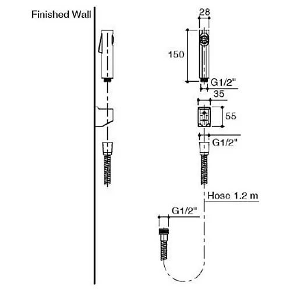 Гигиенический набор Jacob Delafon Cuff E98100-CP