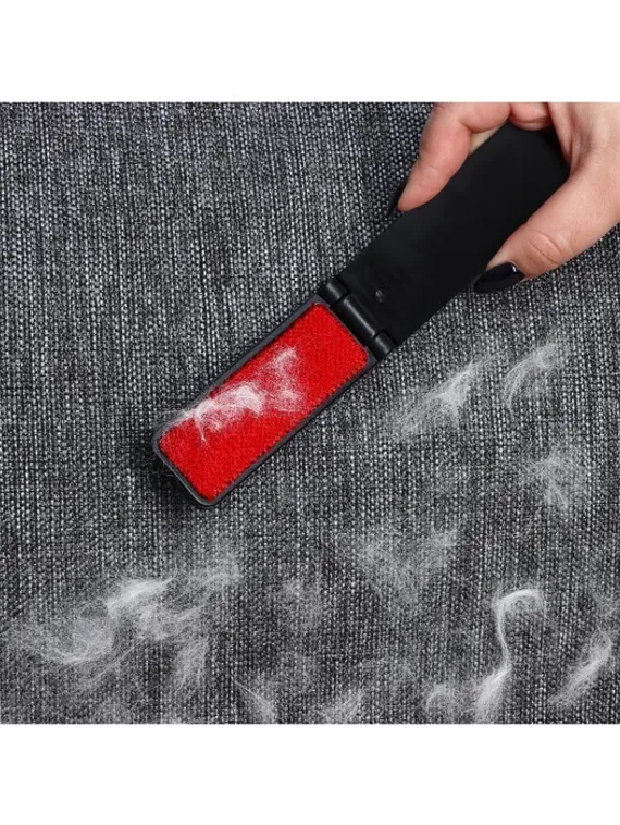 Щётка для одежды складная, 0,6×3,5×9,5 см, цвет чёрный