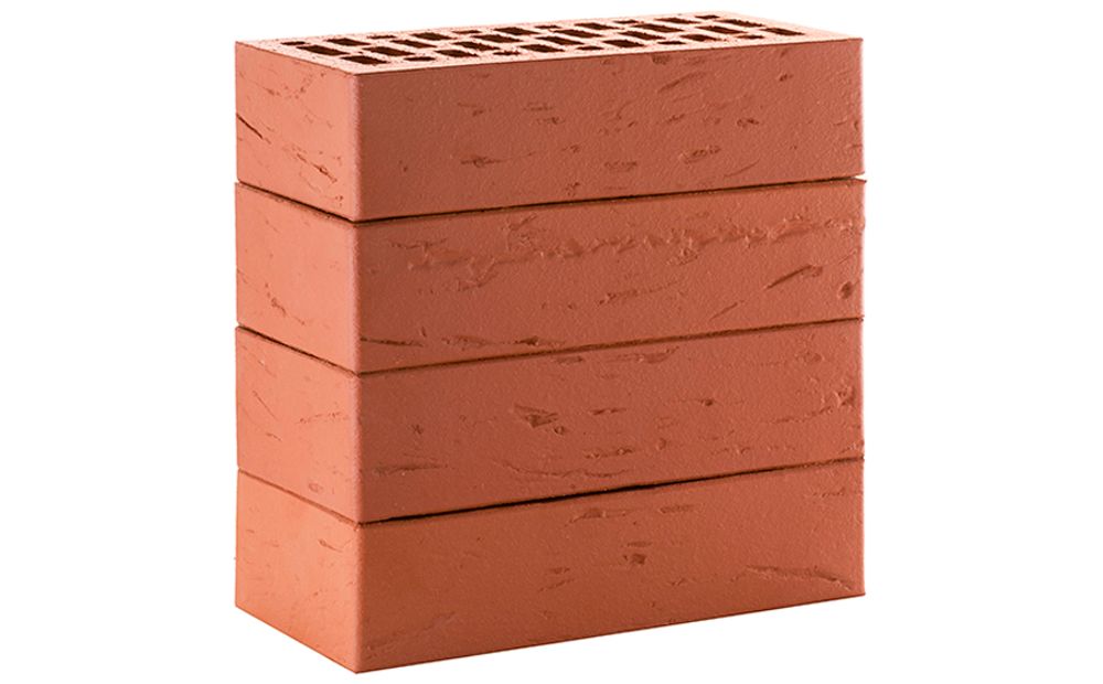 Кирпич ЛСР 1НФ Тёмно-красный, рустик М-175, 250х120х65 - лицевой керамический пустотелый