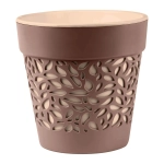 Кашпо для цветов пластиковое 1,5л d-12,5см «Блоссом» Мокачино/Пудра
