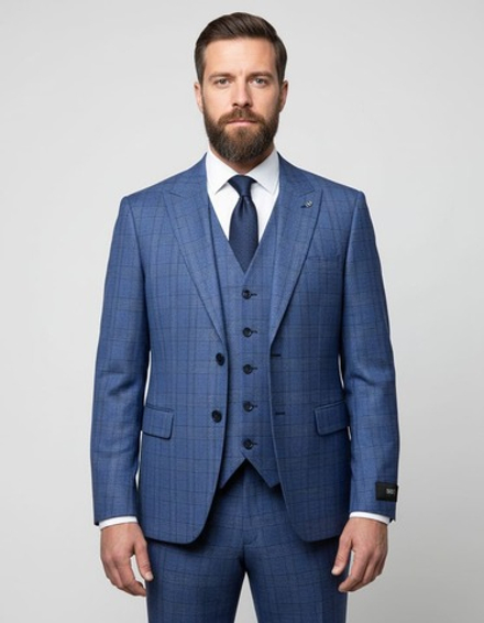 Мужской классический костюм (синий) В33