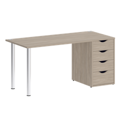 Home Office Стол письменный VR.SP-3-158.4 Дуб Аттик/Хром 1580*720*750